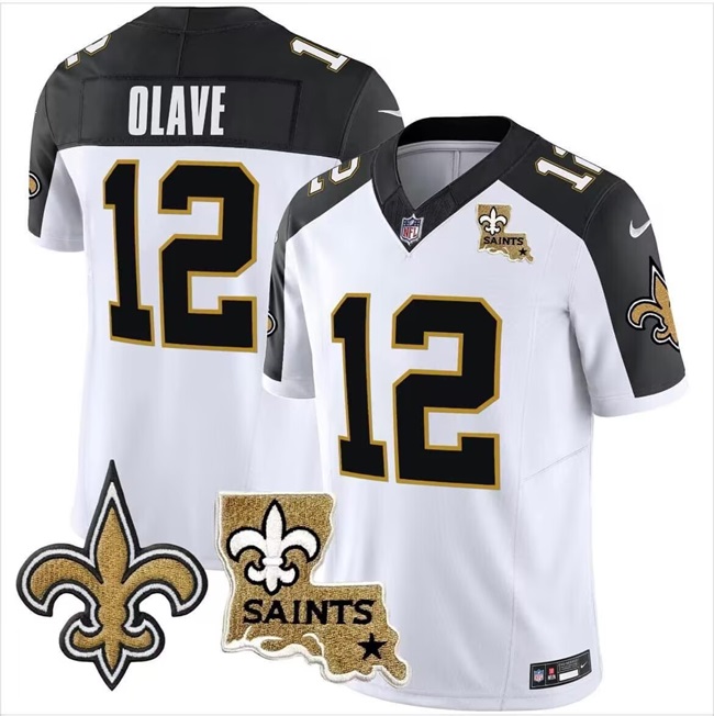 Men's New Orleans Saints #12 Chris Olave White F.U.S.E. With Patch Vapor Football Stitched Jersey